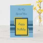 Carte Joyeux anniversaire spécial nièce bleu (Fleur jaune)
