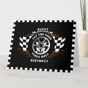 Carte Joyeux Anniversaire Sport Voiture Course À damiers