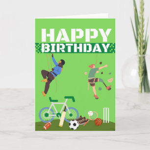 Carte Joyeux anniversaire - Sports
