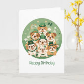 Carte Joyeux anniversaire St. Patrick's Day English Bull (Fleur jaune)