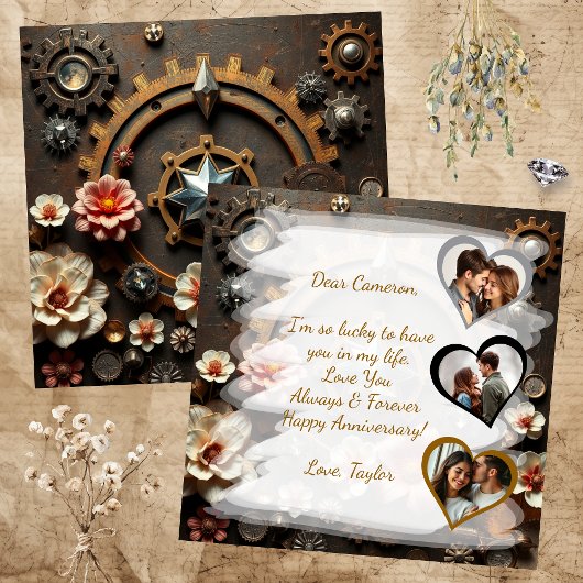 Carte Joyeux Anniversaire Steampunk thème