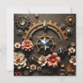 Carte Joyeux Anniversaire Steampunk thème (Devant)