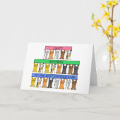 Carte Joyeux anniversaire Stepdad Cartoon Cats (Fleur jaune)