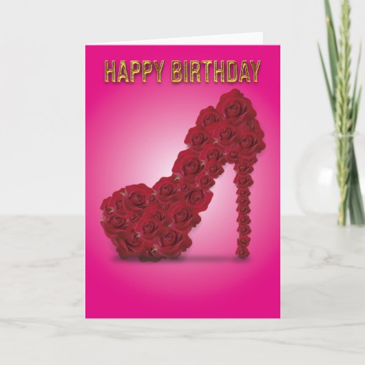 Carte Joyeux anniversaire Stiletto Red Roses Basic (Devant)