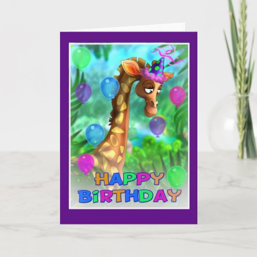 Carte Joyeux Anniversaire style jungle 005 (Devant)