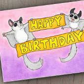 Carte Joyeux Anniversaire Sugar Gliders salutation
