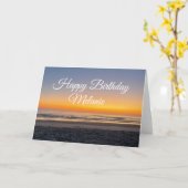 Carte Joyeux Anniversaire Sunset Beach  (Fleur jaune)