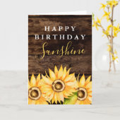 Carte Joyeux Anniversaire Sunshine Tournesol Jaune (Fleur jaune)