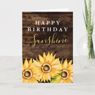 Carte Joyeux Anniversaire Sunshine Tournesol Jaune