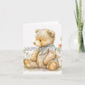Carte Joyeux Anniversaire Super mignonne Ours animal far (Devant)