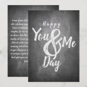 Carte Joyeux anniversaire sur fond tableau noir (Devant / Derrière)