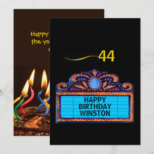 Carte Joyeux Anniversaire sur une Marquee de Théâtre
