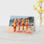 Carte Joyeux anniversaire : surf sauveteurs de vie (Fleur jaune)