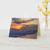 Carte Joyeux Anniversaire, Surfer Kauai Beach Sunset (Fleur jaune)