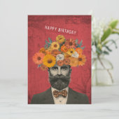 Carte Joyeux Anniversaire Surreal Flower Gent (Debout devant)