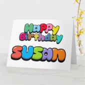 Carte Joyeux anniversaire Susan (Fleur jaune)
