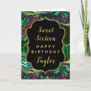 Carte Joyeux Anniversaire Sweet 16 Agate Safari Vert