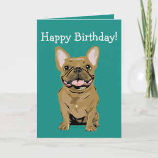 Carte Joyeux anniversaire - Tan French Bulldog
