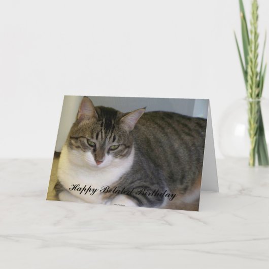 Carte Joyeux anniversaire tardif, (Devant)
