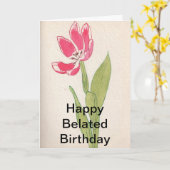 Carte Joyeux anniversaire tardif (Fleur jaune)