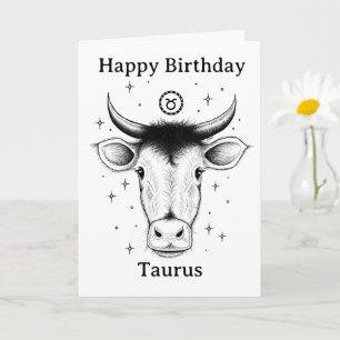 Carte Joyeux Anniversaire Taureau Taureau Dessin à la ma