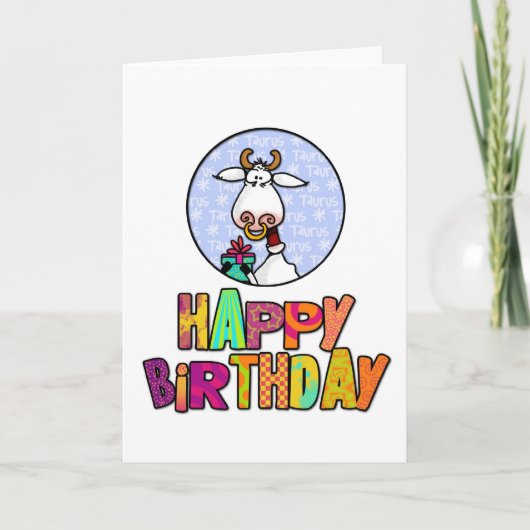 Carte Joyeux anniversaire - Taurus (Devant)