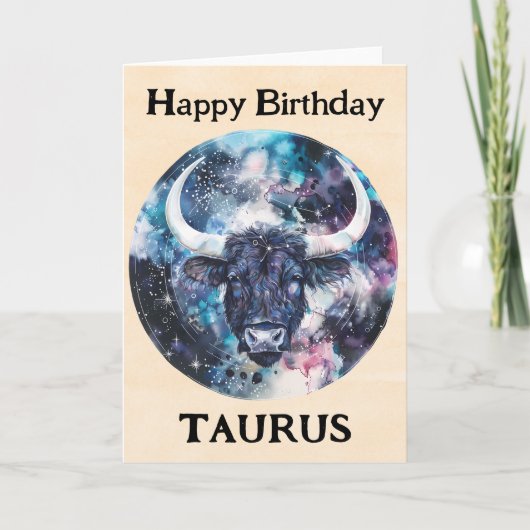 Carte Joyeux anniversaire Taurus Zodiac (Devant)