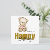Carte Joyeux Anniversaire Teddy Bear (Debout devant)