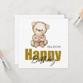 Carte Joyeux Anniversaire Teddy Bear (Devant/Arrière en situation)