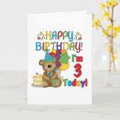 Carte Joyeux anniversaire Teddy Bear 3e t-shirts et cade (Fleur jaune)