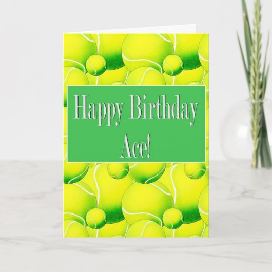 Carte Joyeux Anniversaire, Tennis Ball Card (Devant)