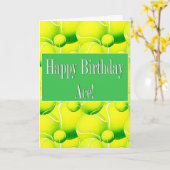 Carte Joyeux Anniversaire, Tennis Ball Card (Fleur jaune)