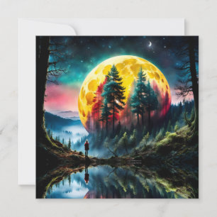 Carte Joyeux anniversaire Terre de la Lune couchante