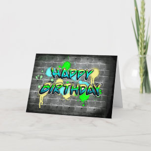 Carte Joyeux anniversaire Texte du graffiti
