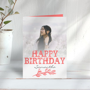 Carte Joyeux Anniversaire Texte et Photo Orange