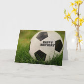 Carte Joyeux anniversaire Textured Soccer Ball (Fleur jaune)