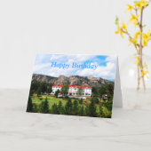 Carte Joyeux anniversaire, The Stanley Hotel, Estes Park (Fleur jaune)