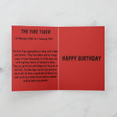 Carte Joyeux Anniversaire Tigre de Feu (Intérieur)