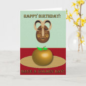 Carte Joyeux anniversaire - Tiki (Fleur jaune)