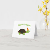 Carte Joyeux anniversaire ! Tortue (Fleur jaune)