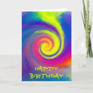 Carte Joyeux Anniversaire - Tourbillon Abstrait Groovy S