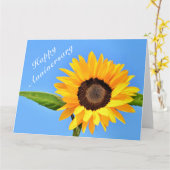 Carte Joyeux anniversaire - Tournesol jaune sur le ciel  (Fleur jaune)
