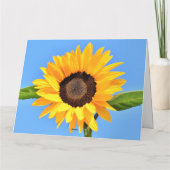 Carte Joyeux anniversaire - Tournesol jaune sur le ciel  (Dos)