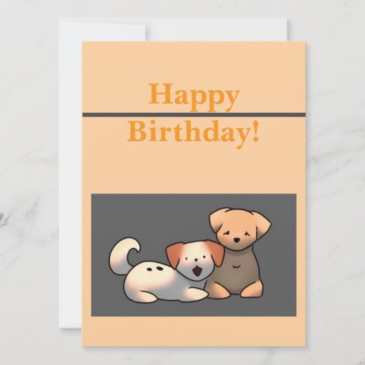 Carte Joyeux anniversaire toutou (Devant)