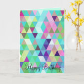 Carte Joyeux anniversaire - Triangles Greeting Card (Fleur jaune)