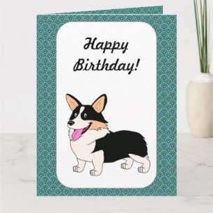 Carte Joyeux Anniversaire Tricolor Corgi