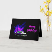 Carte Joyeux Anniversaire, Tu as fondu mes pneus, Drôle (Fleur jaune)