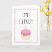 Carte Joyeux anniversaire - tuiles et gâteau de mahjong (Fleur jaune)