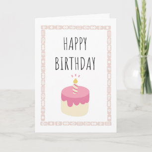 Carte Joyeux anniversaire - tuiles et gâteau de mahjong