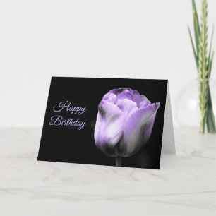 Carte Joyeux anniversaire Tulipe pourpre *personnaliser*